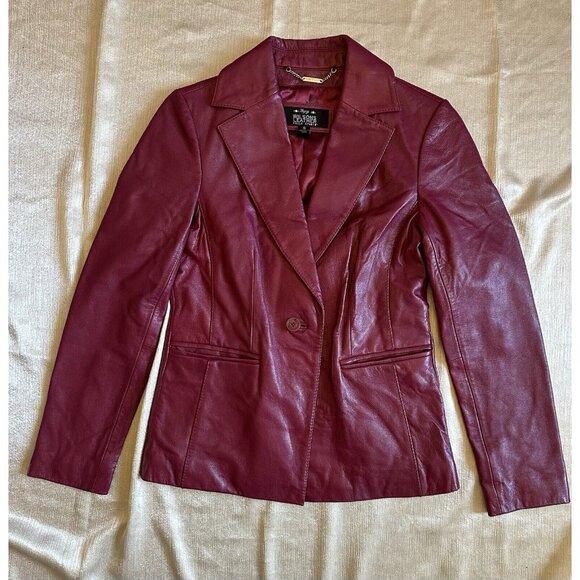 Wilson Leather Jacket Woman Small Fuchsia Pink Pelle Studio Italian Leather Soft - Picture 2 of 11